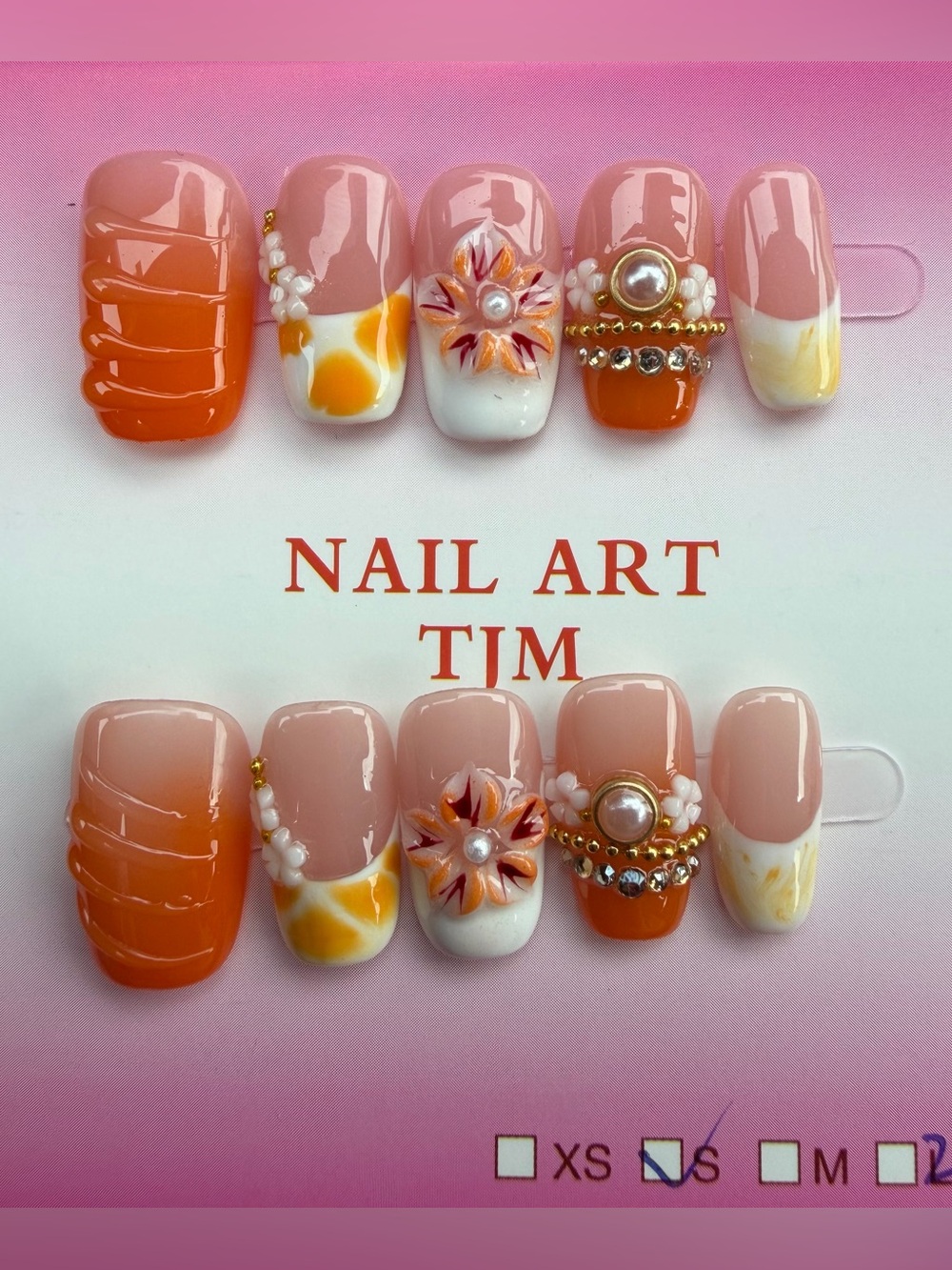 Short to Medium Length Square/Tapered Square Shaped Press-On Nails - Size Small